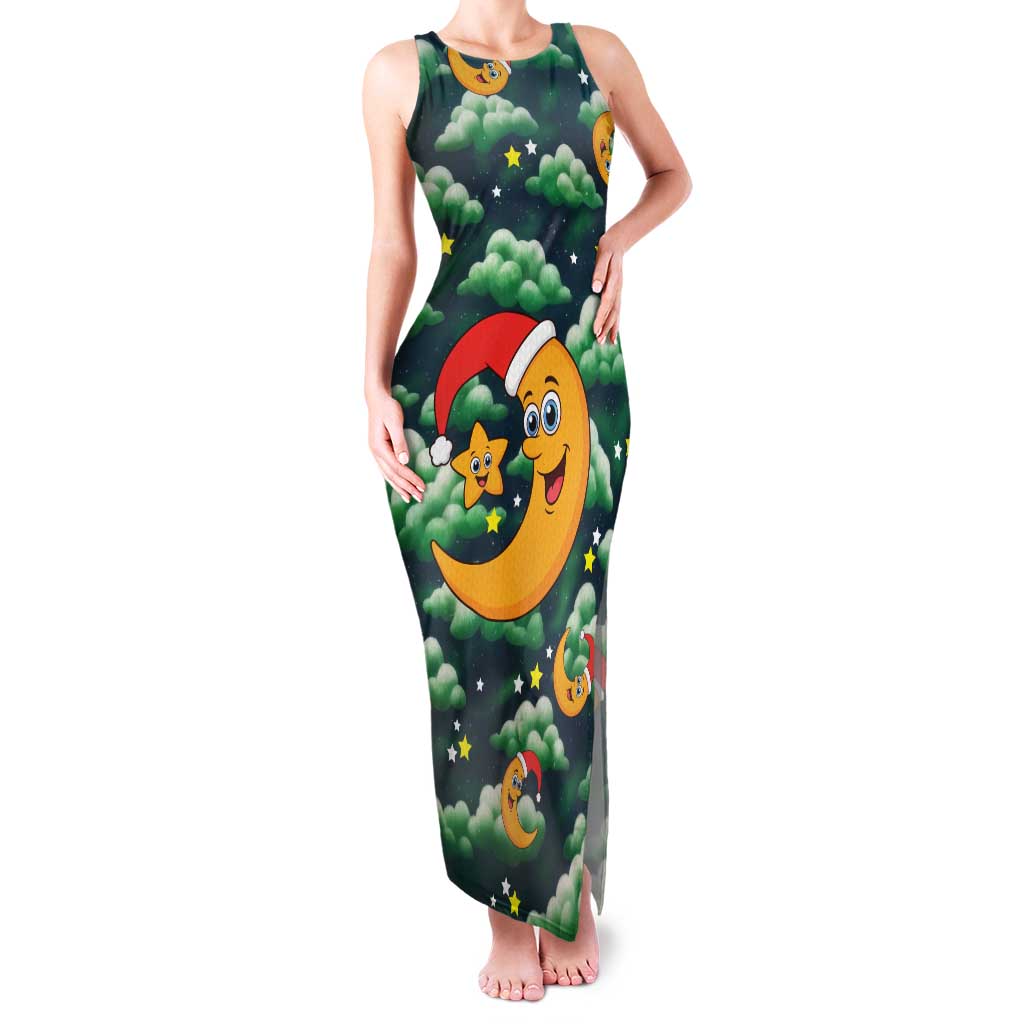 Christmas Moon and Star Family Matching Tank Maxi Dress and Hawaiian Shirt Xmas Holiday Patterns - Wonder Print Shop