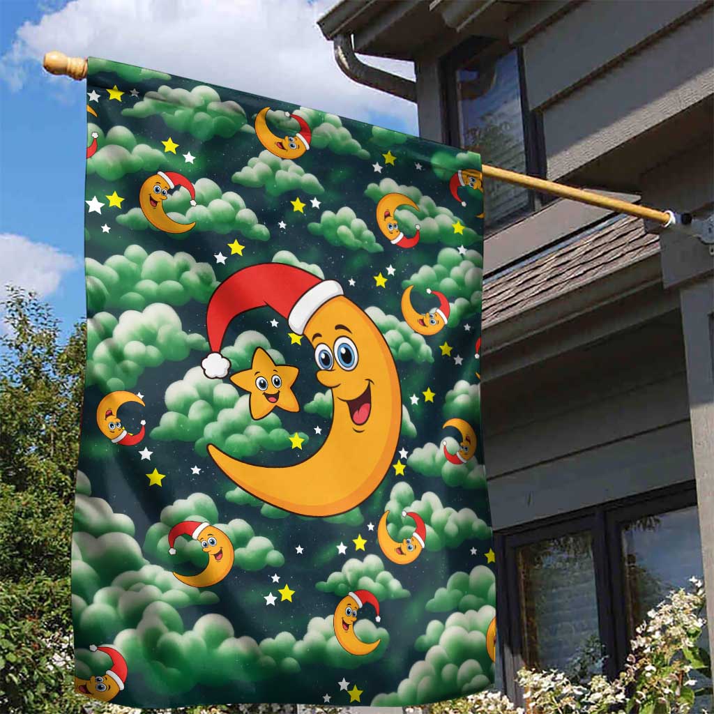 Christmas Moon and Star Garden Flag Xmas Holiday Patterns - Wonder Print Shop