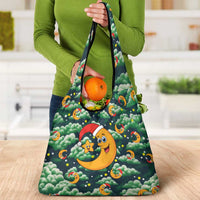 Christmas Moon and Star Grocery Bag Xmas Holiday Patterns - Wonder Print Shop