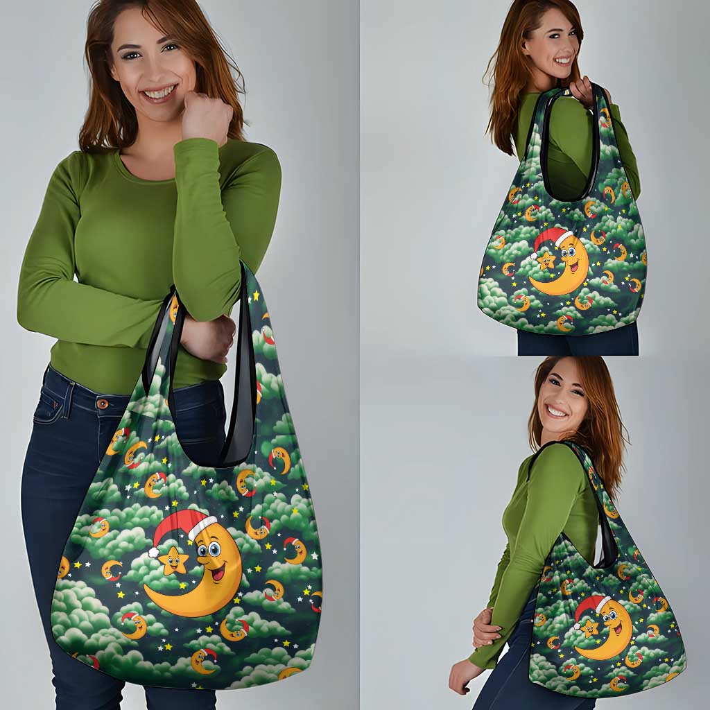 Christmas Moon and Star Grocery Bag Xmas Holiday Patterns - Wonder Print Shop