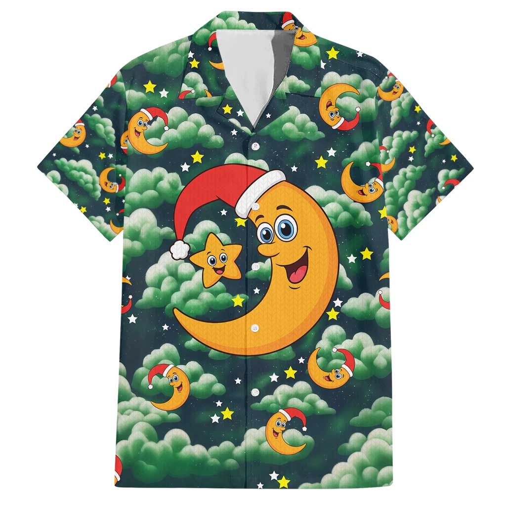 Christmas Moon and Star Hawaiian Shirt Xmas Holiday Patterns - Wonder Print Shop