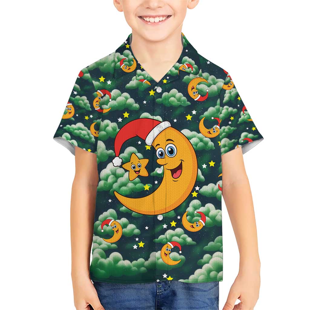 Christmas Moon and Star Hawaiian Shirt Xmas Holiday Patterns - Wonder Print Shop