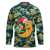 Christmas Moon and Star Hockey Jersey Xmas Holiday Patterns - Wonder Print Shop