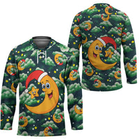 Christmas Moon and Star Hockey Jersey Xmas Holiday Patterns - Wonder Print Shop