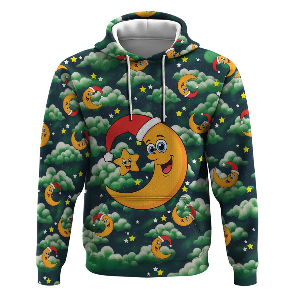 Christmas Moon and Star Hoodie Xmas Holiday Patterns - Wonder Print Shop