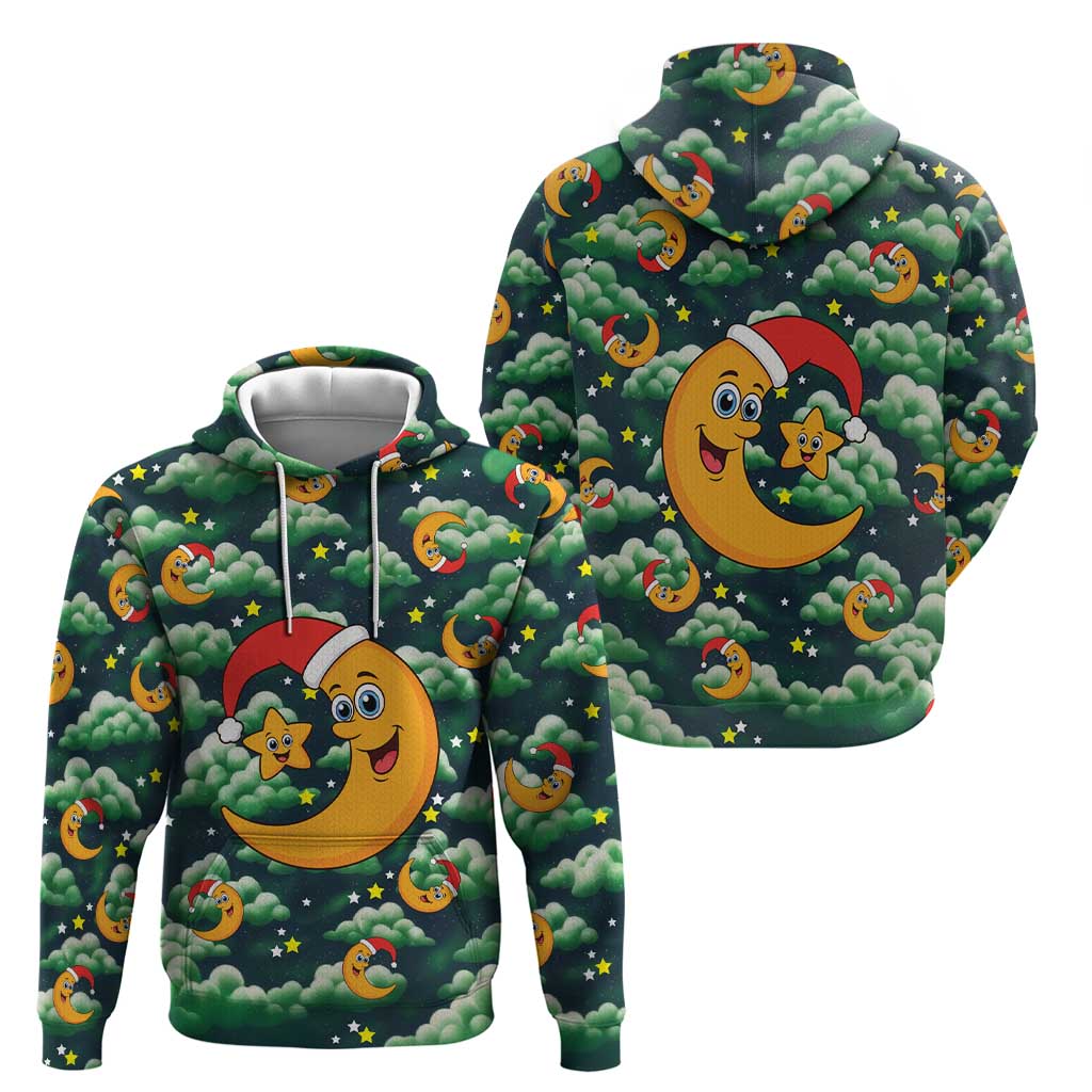 Christmas Moon and Star Hoodie Xmas Holiday Patterns - Wonder Print Shop