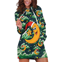 Christmas Moon and Star Hoodie Dress Xmas Holiday Patterns - Wonder Print Shop