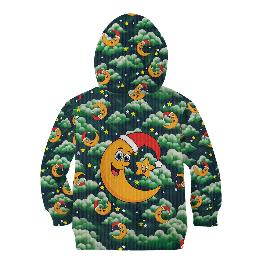 Christmas Moon and Star Kid Hoodie Xmas Holiday Patterns - Wonder Print Shop