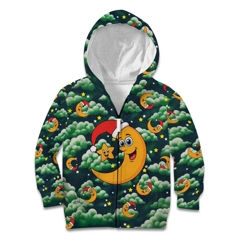 Christmas Moon and Star Kid Hoodie Xmas Holiday Patterns - Wonder Print Shop
