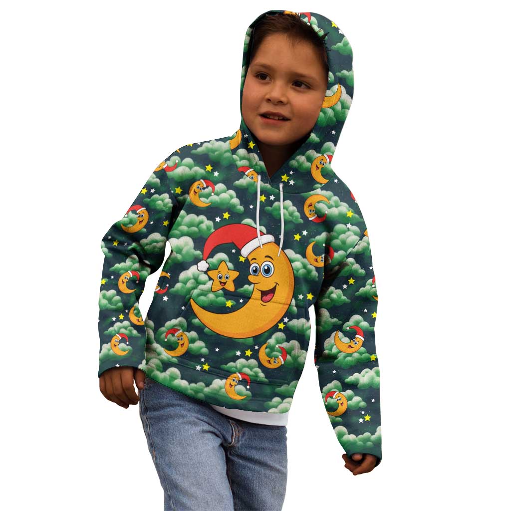 Christmas Moon and Star Kid Hoodie Xmas Holiday Patterns - Wonder Print Shop