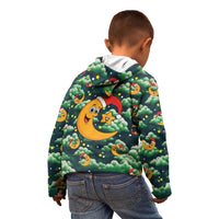 Christmas Moon and Star Kid Hoodie Xmas Holiday Patterns - Wonder Print Shop