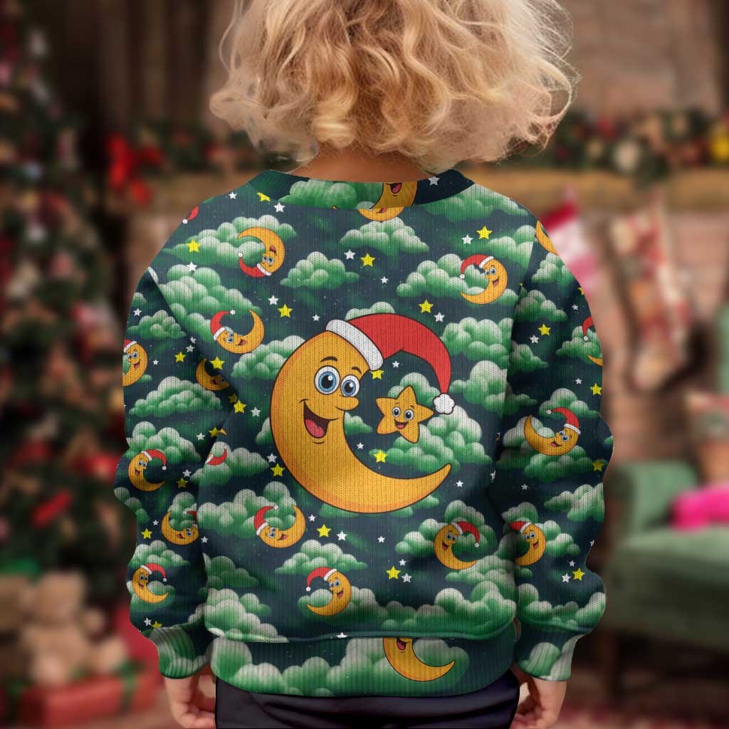Christmas Moon and Star Kid Ugly Christmas Sweater Xmas Holiday Patterns - Wonder Print Shop
