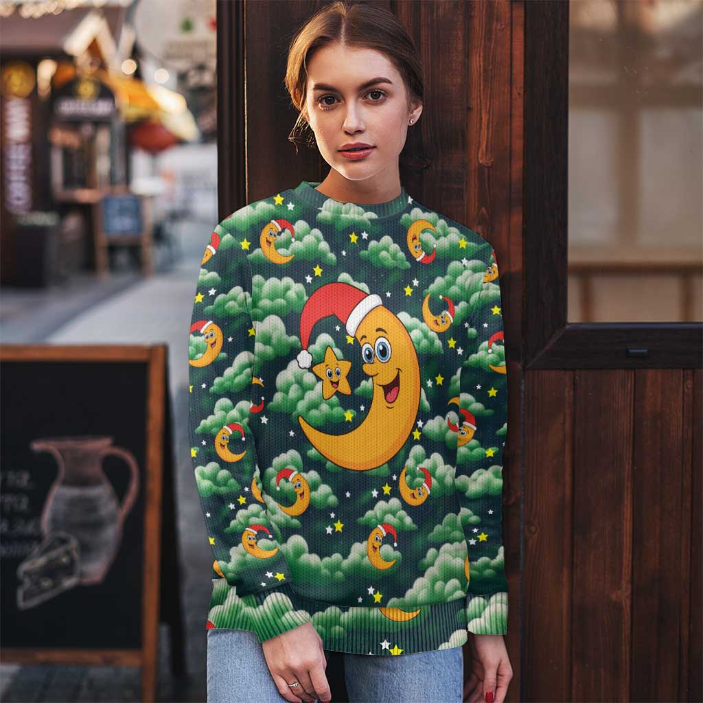 Christmas Moon and Star Ugly Christmas Sweater Xmas Holiday Patterns - Wonder Print Shop