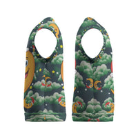 Christmas Moon and Star Christmas Knitted V-Neck Vest Xmas Holiday Patterns - Wonder Print Shop