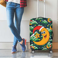 Christmas Moon and Star Luggage Cover Xmas Holiday Patterns - Wonder Print Shop