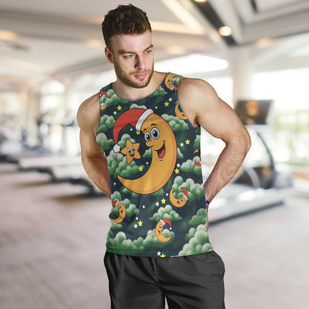Christmas Moon and Star Men Tank Top Xmas Holiday Patterns - Wonder Print Shop