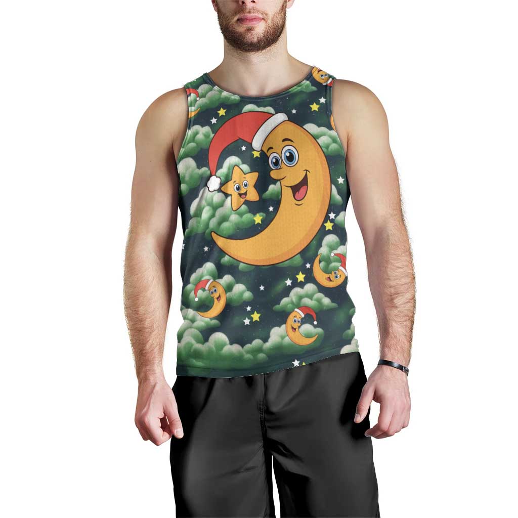 Christmas Moon and Star Men Tank Top Xmas Holiday Patterns - Wonder Print Shop
