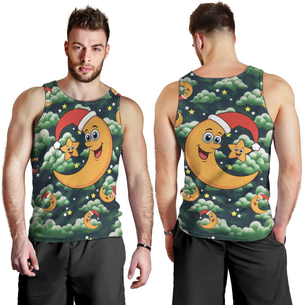 Christmas Moon and Star Men Tank Top Xmas Holiday Patterns - Wonder Print Shop