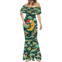 Christmas Moon and Star Mermaid Dress Xmas Holiday Patterns - Wonder Print Shop