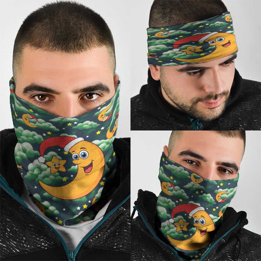 Christmas Moon and Star Neck Gaiter Xmas Holiday Patterns - Wonder Print Shop