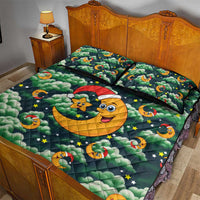 Christmas Moon and Star Quilt Bed Set Xmas Holiday Patterns - Wonder Print Shop