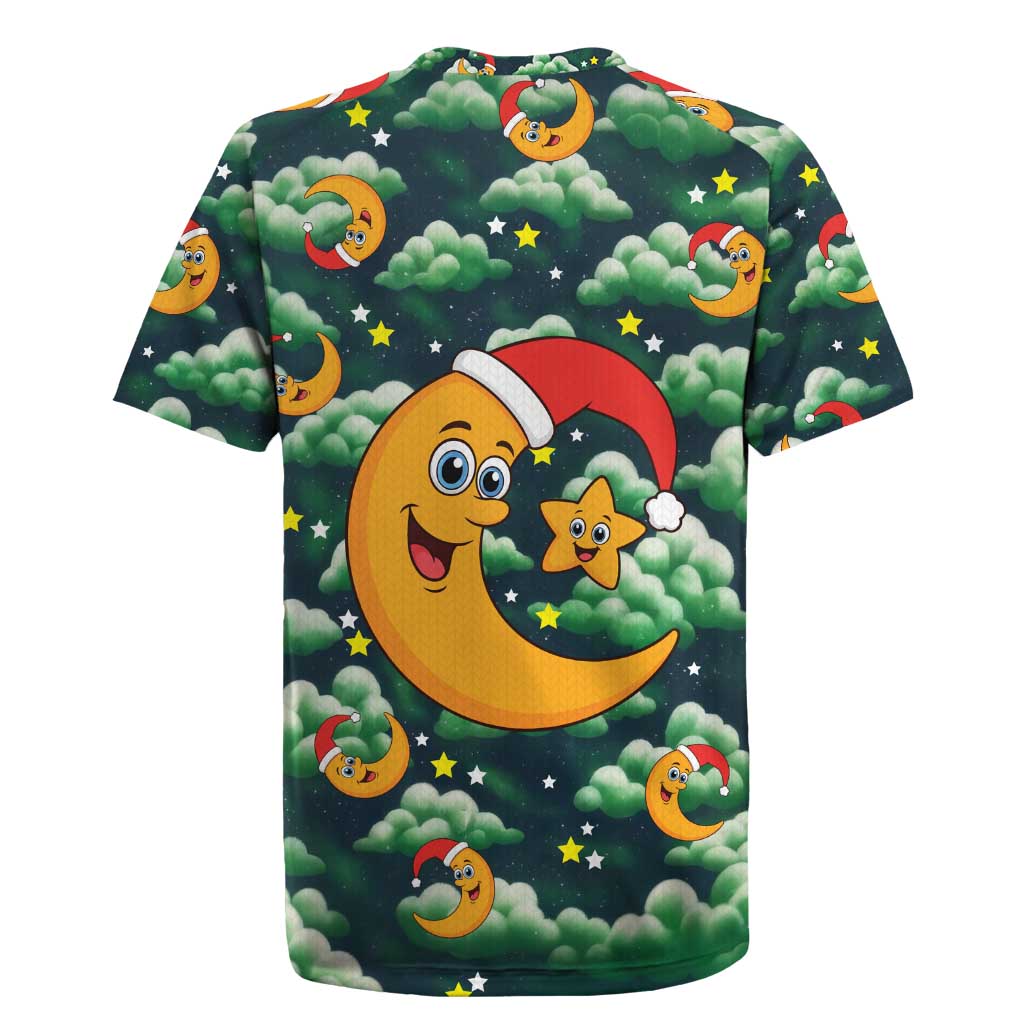 Christmas Moon and Star Rugby Jersey Xmas Holiday Patterns - Wonder Print Shop