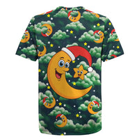 Christmas Moon and Star Rugby Jersey Xmas Holiday Patterns - Wonder Print Shop