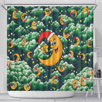 Christmas Moon and Star Shower Curtain Xmas Holiday Patterns - Wonder Print Shop