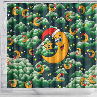 Christmas Moon and Star Shower Curtain Xmas Holiday Patterns - Wonder Print Shop