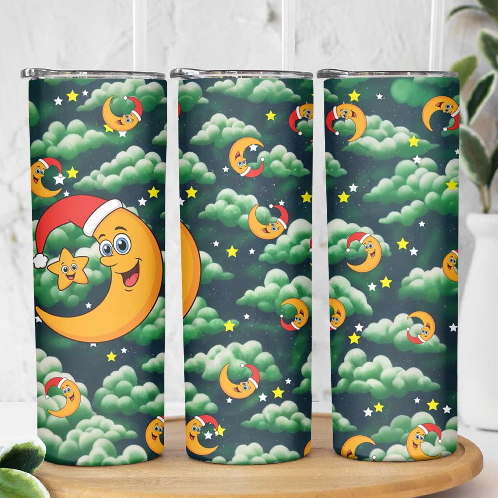 Christmas Moon and Star Skinny Tumbler Xmas Holiday Patterns - Wonder Print Shop