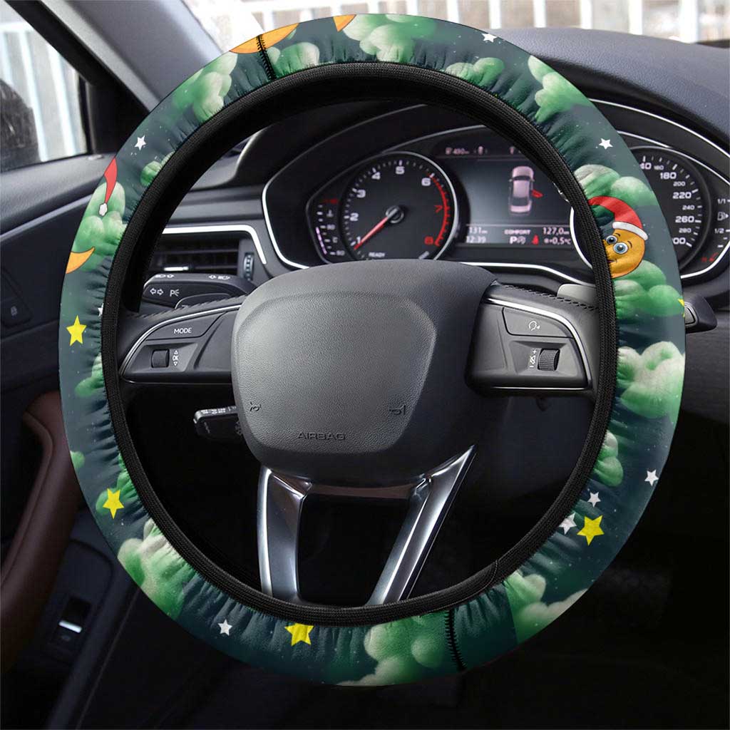 Christmas Moon and Star Steering Wheel Cover Xmas Holiday Patterns - Wonder Print Shop
