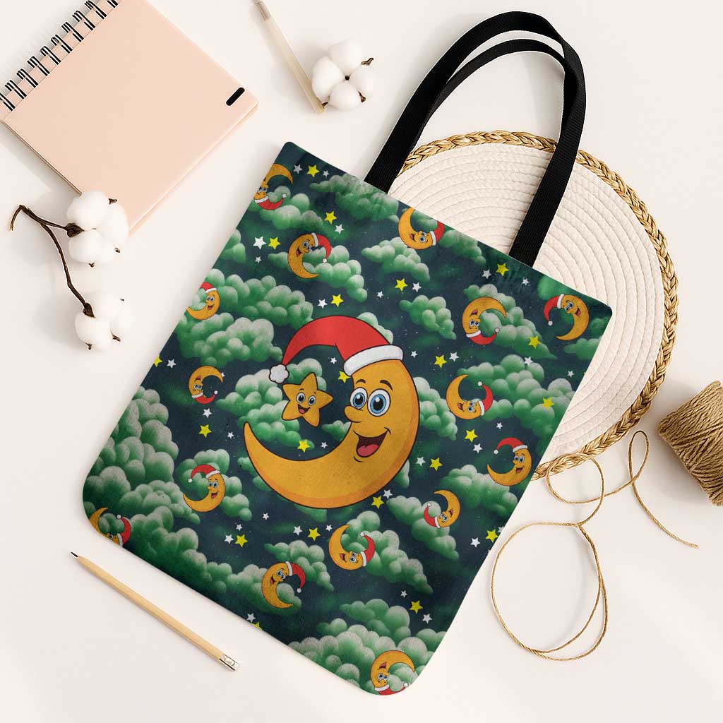Christmas Moon and Star Tote Bag Xmas Holiday Patterns - Wonder Print Shop