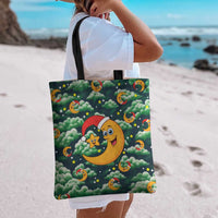 Christmas Moon and Star Tote Bag Xmas Holiday Patterns - Wonder Print Shop