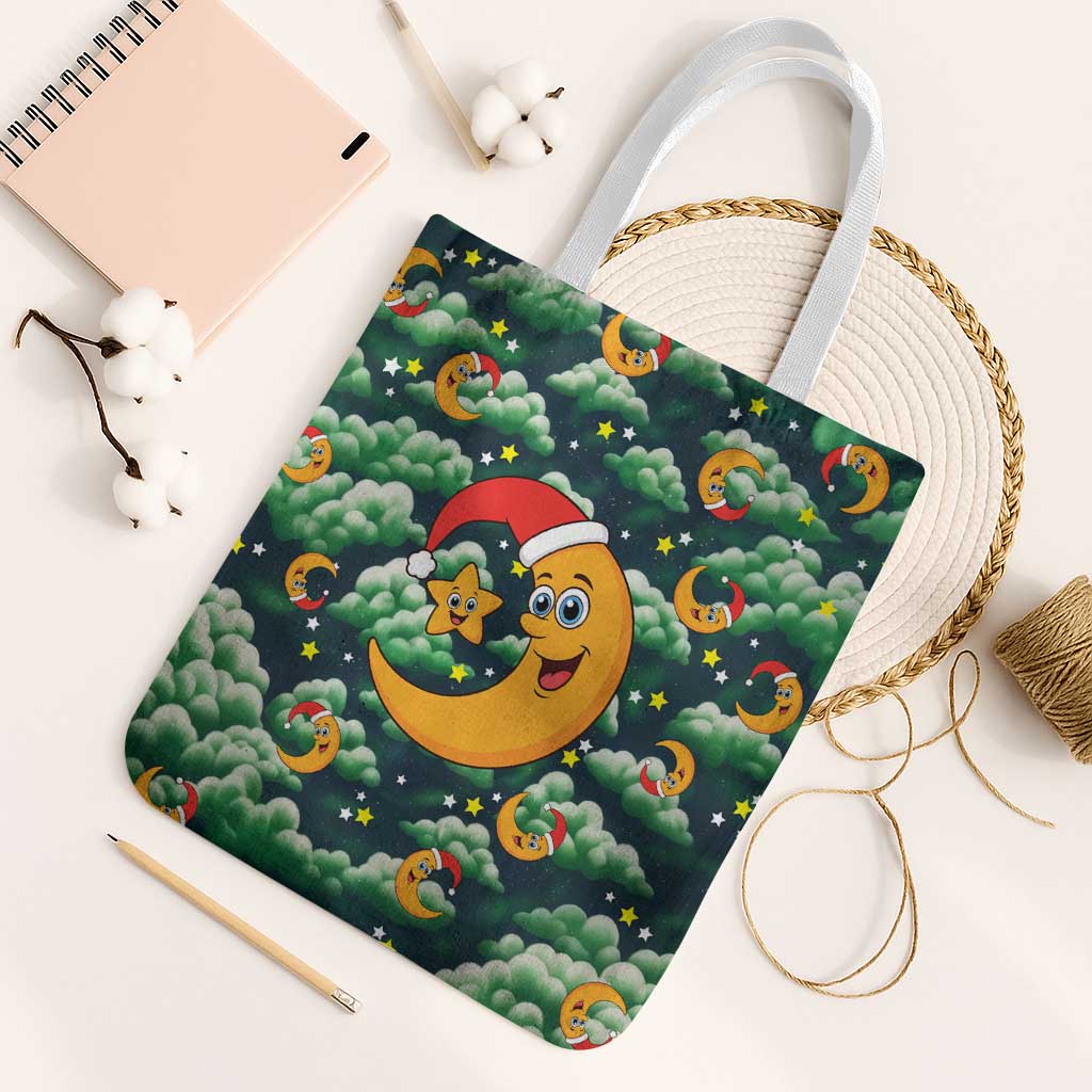 Christmas Moon and Star Tote Bag Xmas Holiday Patterns - Wonder Print Shop