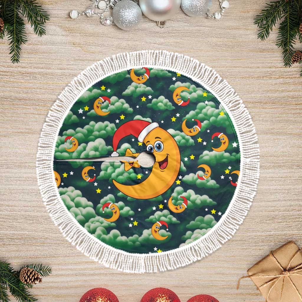 Christmas Moon and Star Tree Skirt Xmas Holiday Patterns - Wonder Print Shop