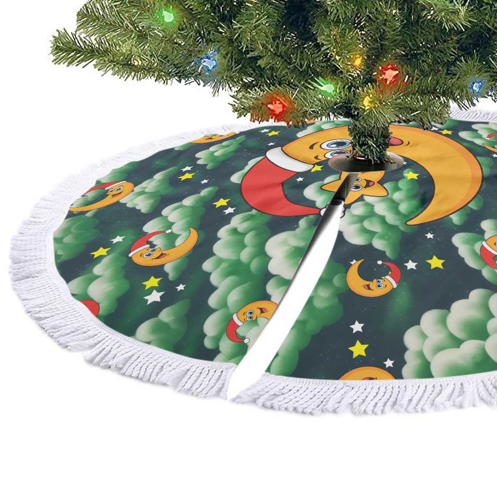 Christmas Moon and Star Tree Skirt Xmas Holiday Patterns - Wonder Print Shop