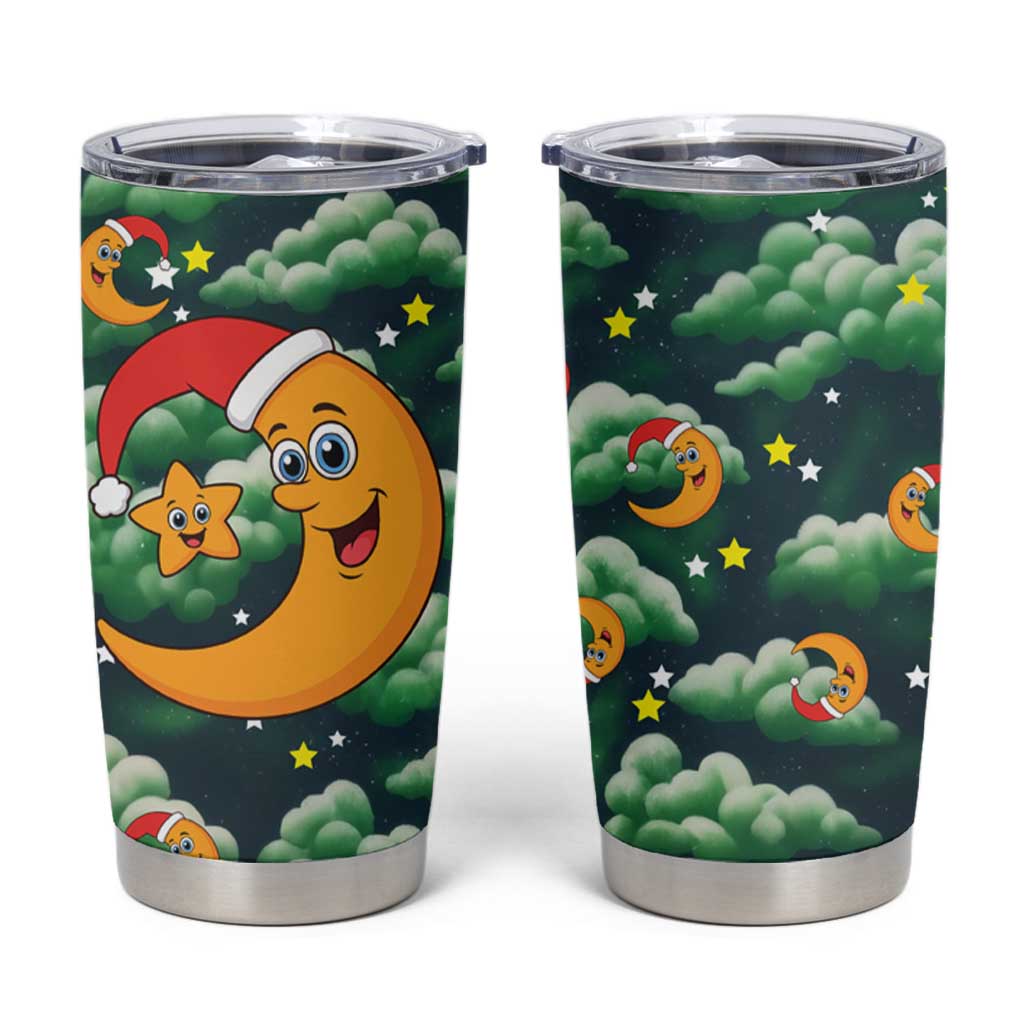 Christmas Moon and Star Tumbler Cup Xmas Holiday Patterns - Wonder Print Shop