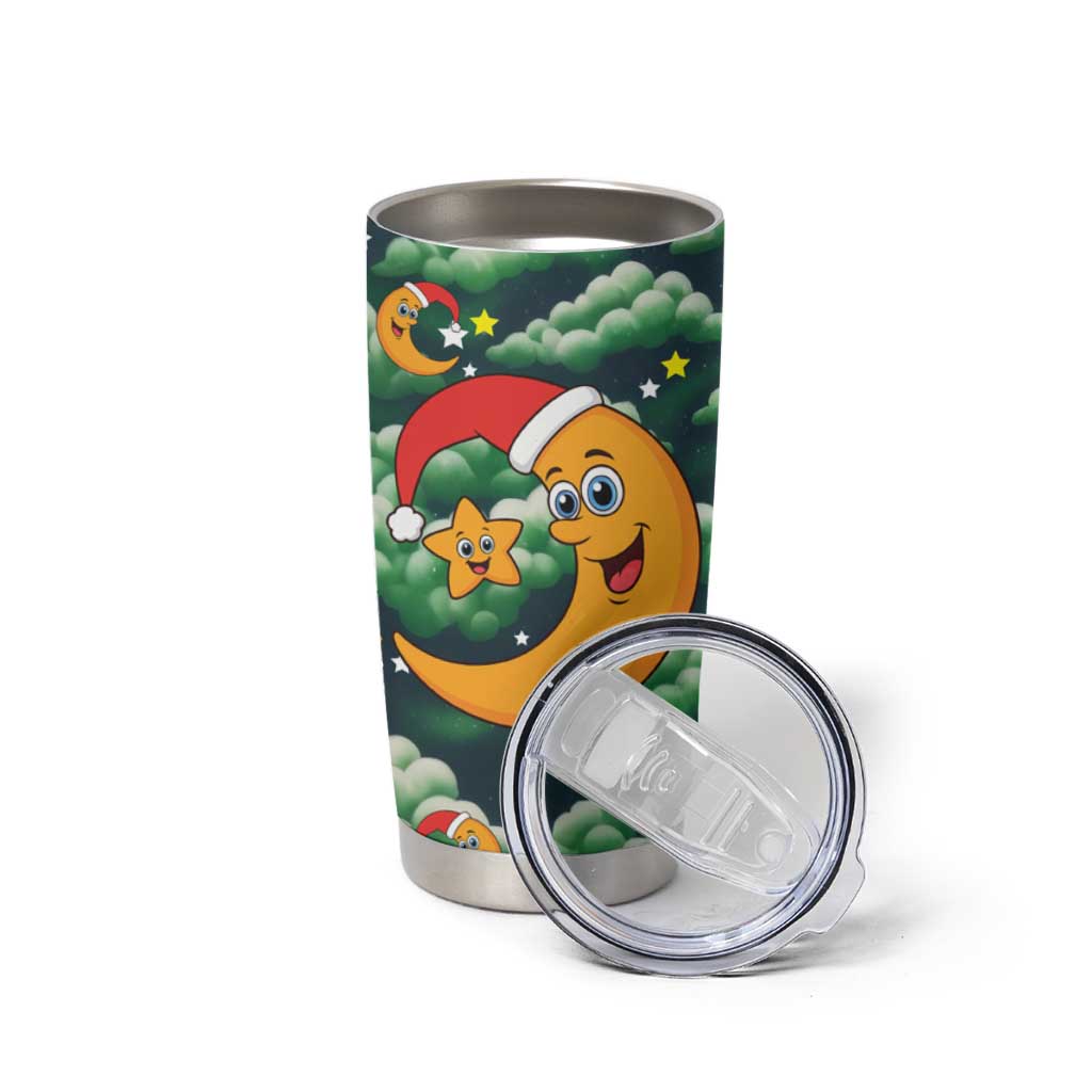 Christmas Moon and Star Tumbler Cup Xmas Holiday Patterns - Wonder Print Shop