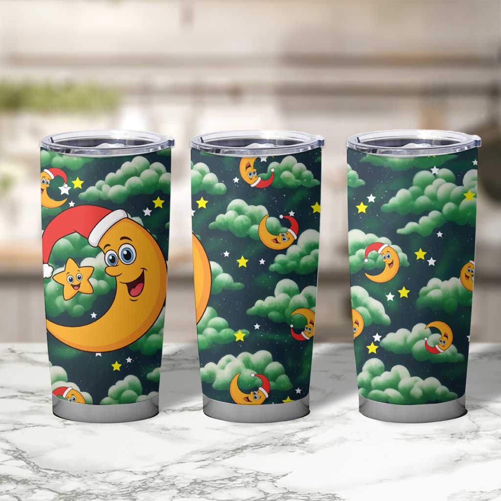 Christmas Moon and Star Tumbler Cup Xmas Holiday Patterns - Wonder Print Shop