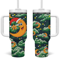 Christmas Moon and Star Tumbler With Handle Xmas Holiday Patterns - Wonder Print Shop