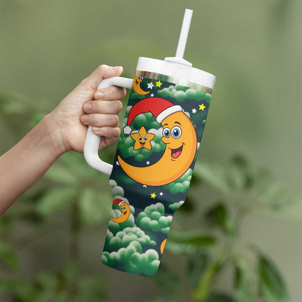 Christmas Moon and Star Tumbler With Handle Xmas Holiday Patterns - Wonder Print Shop