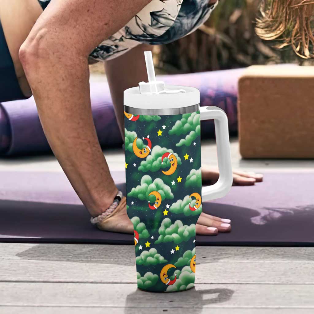 Christmas Moon and Star Tumbler With Handle Xmas Holiday Patterns - Wonder Print Shop