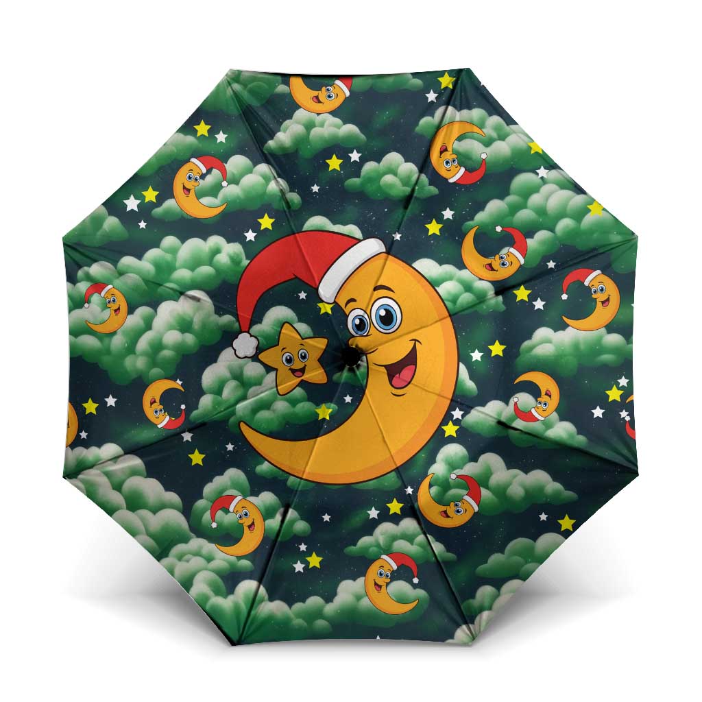 Christmas Moon and Star Umbrella Xmas Holiday Patterns - Wonder Print Shop