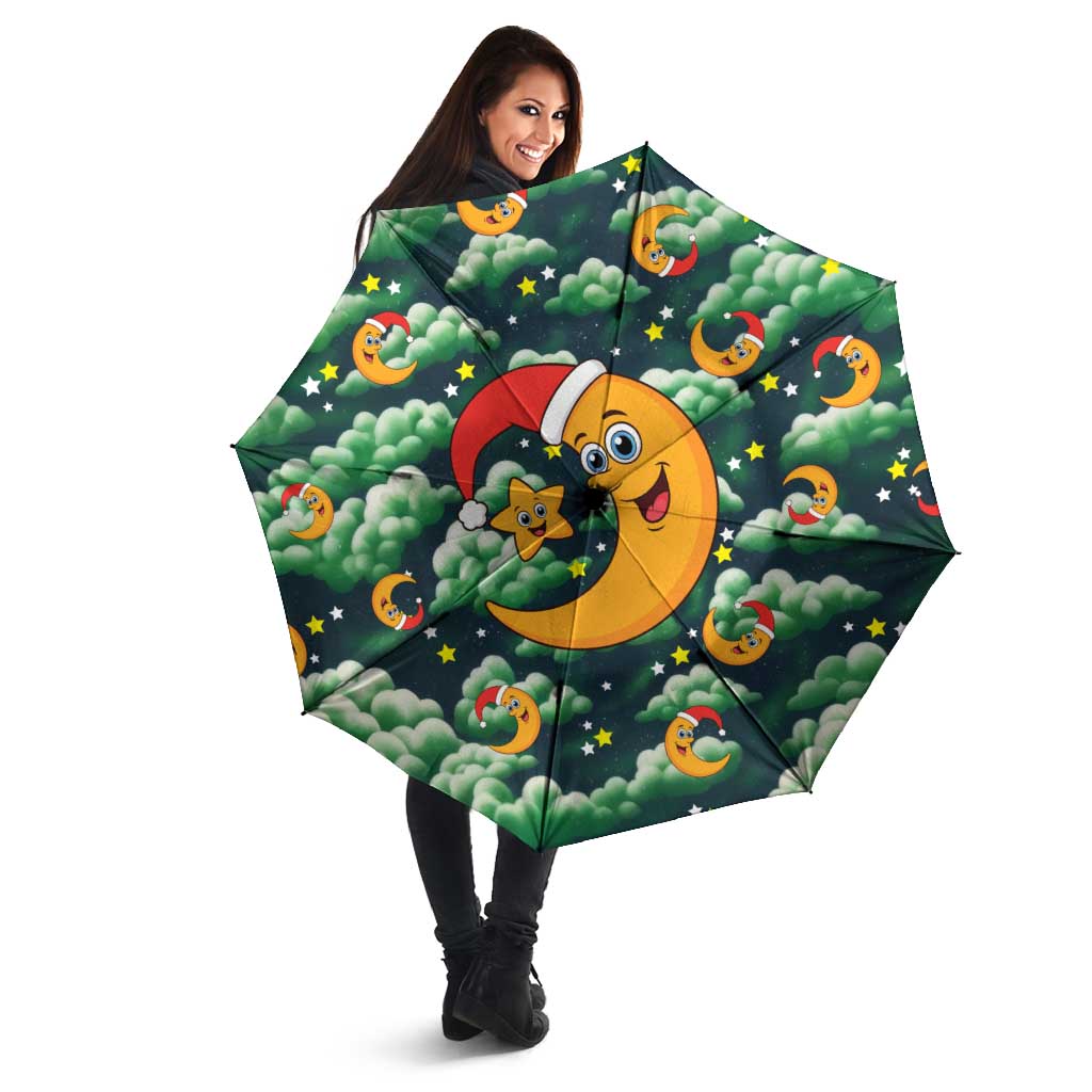 Christmas Moon and Star Umbrella Xmas Holiday Patterns - Wonder Print Shop
