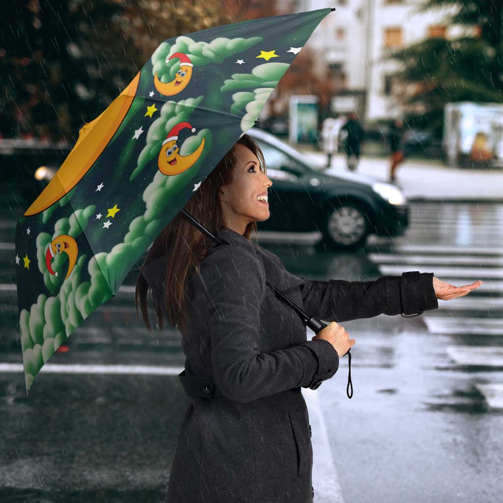 Christmas Moon and Star Umbrella Xmas Holiday Patterns - Wonder Print Shop