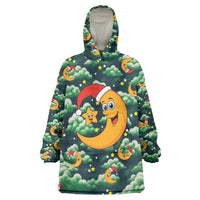 Christmas Moon and Star Wearable Blanket Hoodie Xmas Holiday Patterns - Wonder Print Shop