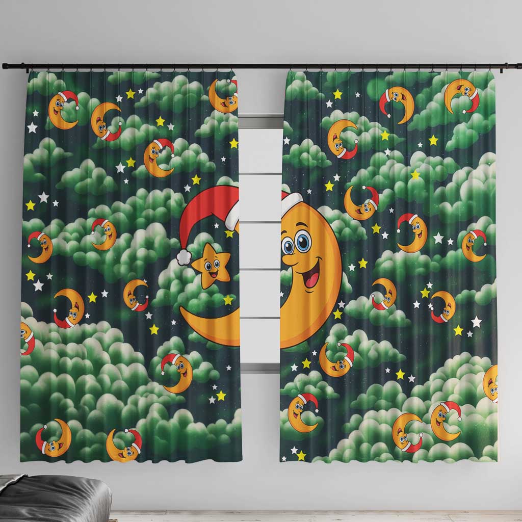 Christmas Moon and Star Window Curtain Xmas Holiday Patterns - Wonder Print Shop