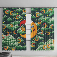 Christmas Moon and Star Window Curtain Xmas Holiday Patterns - Wonder Print Shop