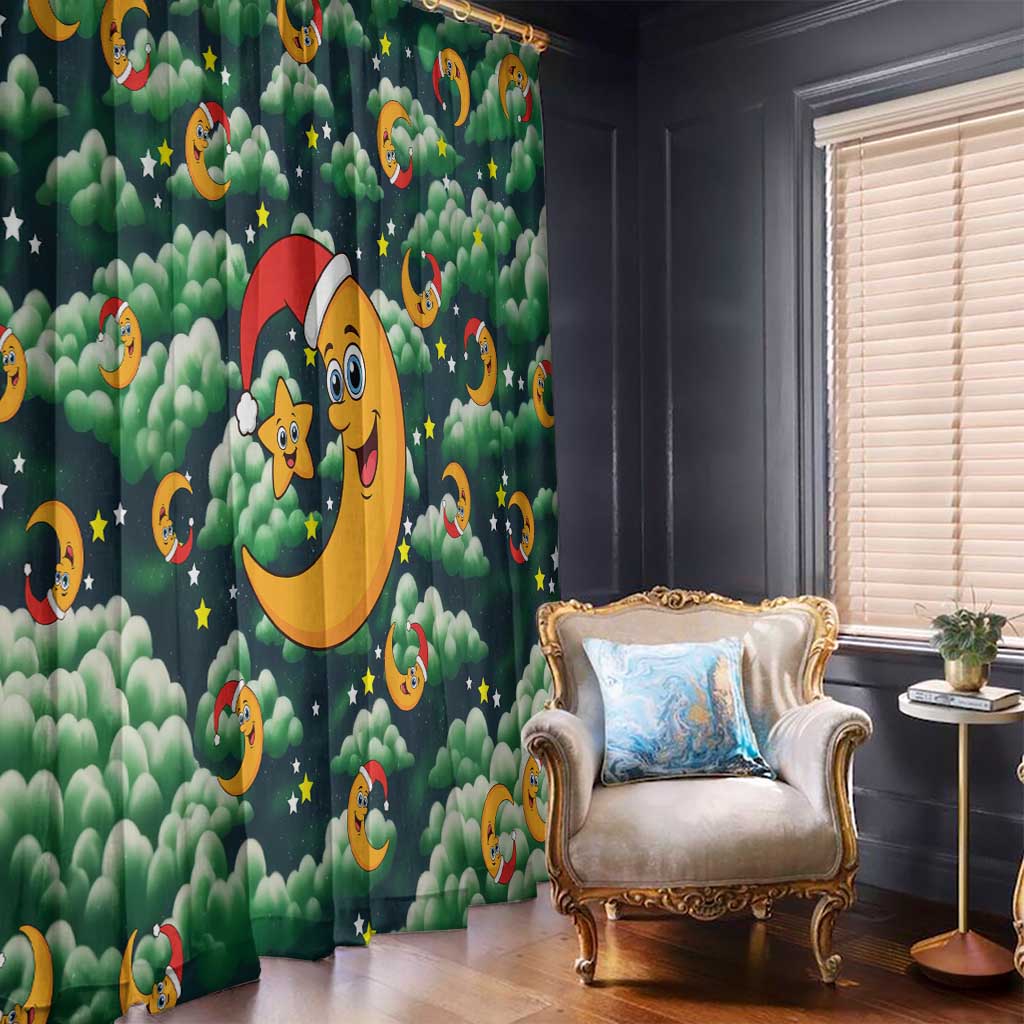 Christmas Moon and Star Window Curtain Xmas Holiday Patterns - Wonder Print Shop