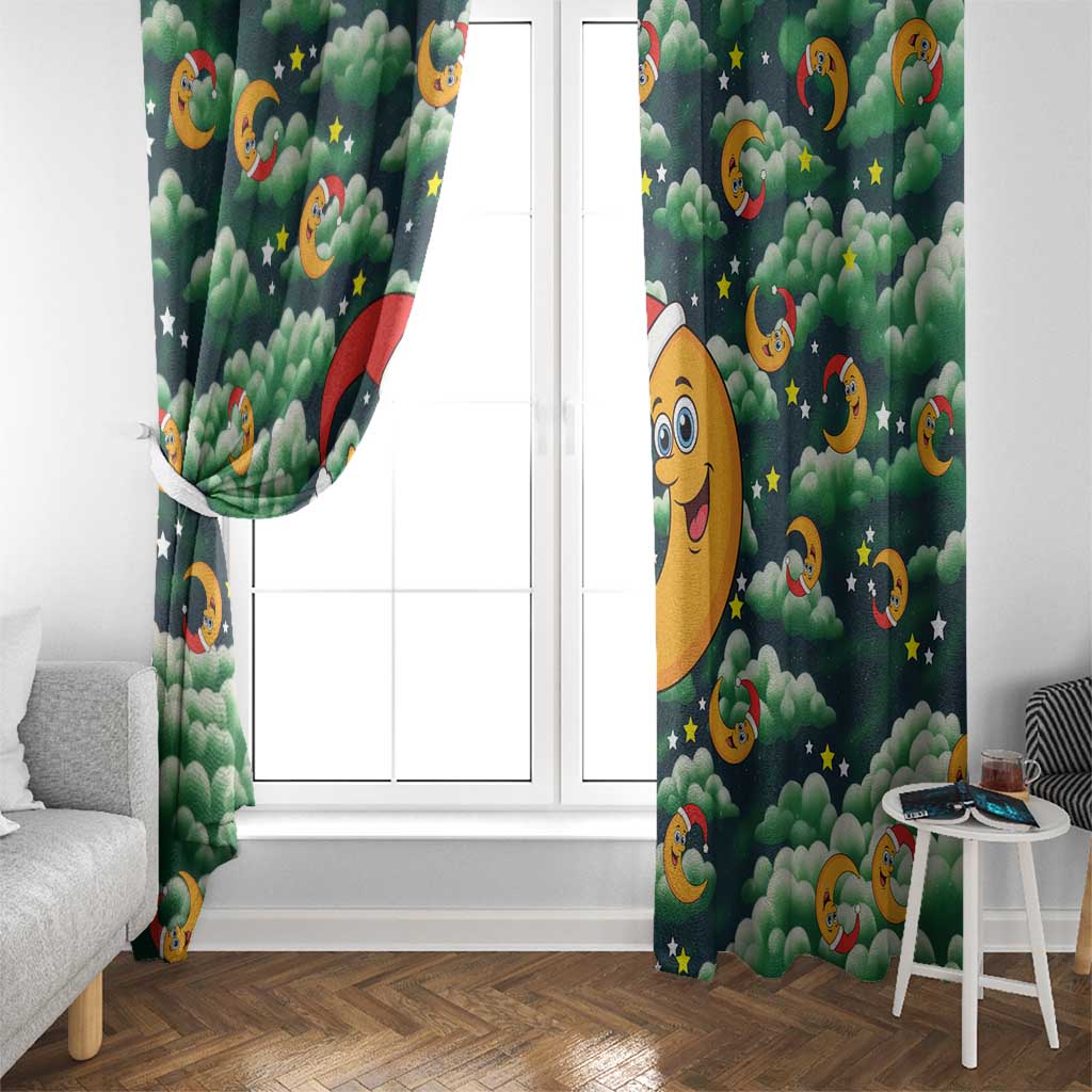 Christmas Moon and Star Window Curtain Xmas Holiday Patterns - Wonder Print Shop